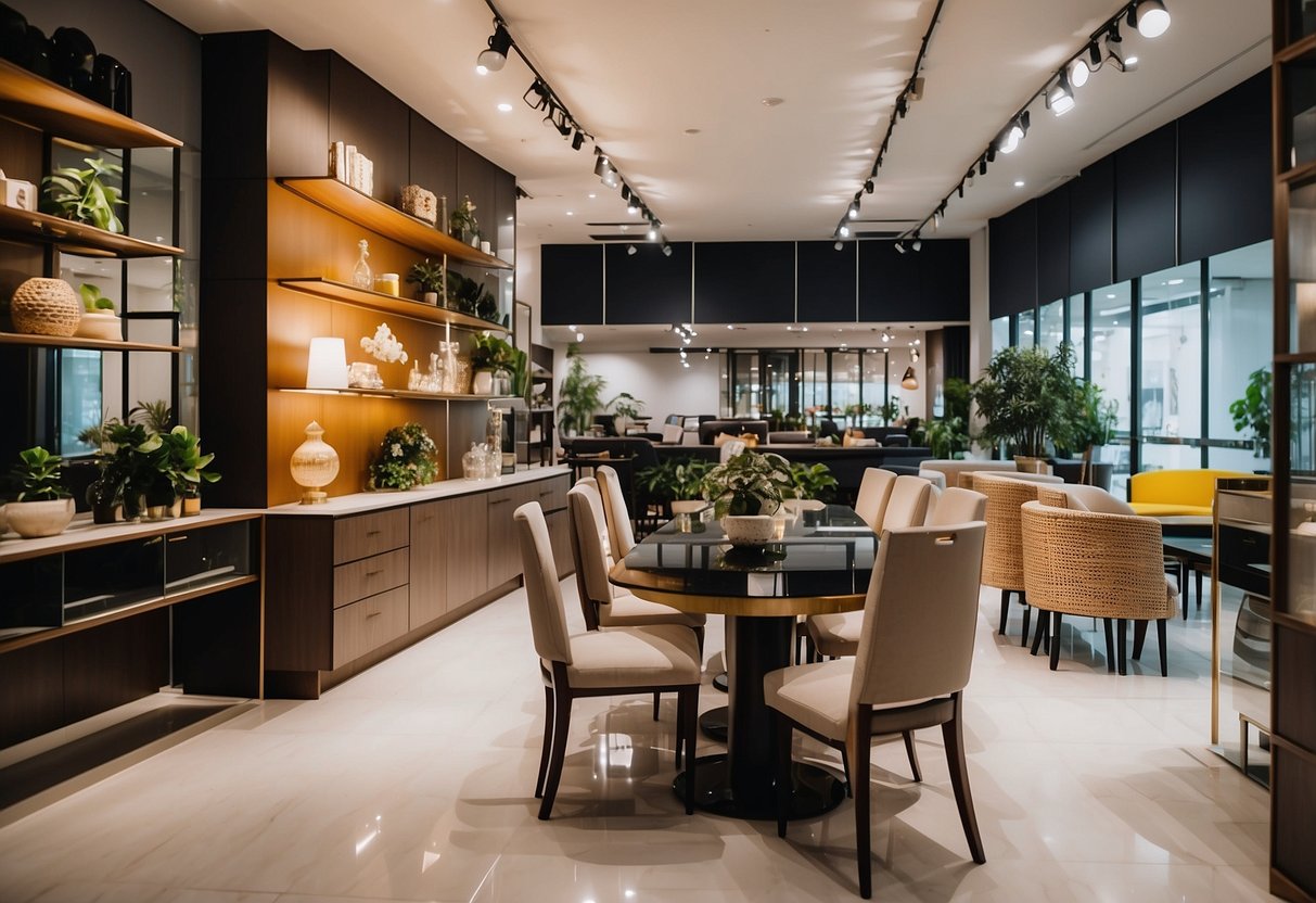 The Specialty Furniture and Services Toa Payoh furniture shop is filled with modern and traditional pieces displayed in a well-lit, spacious showroom
