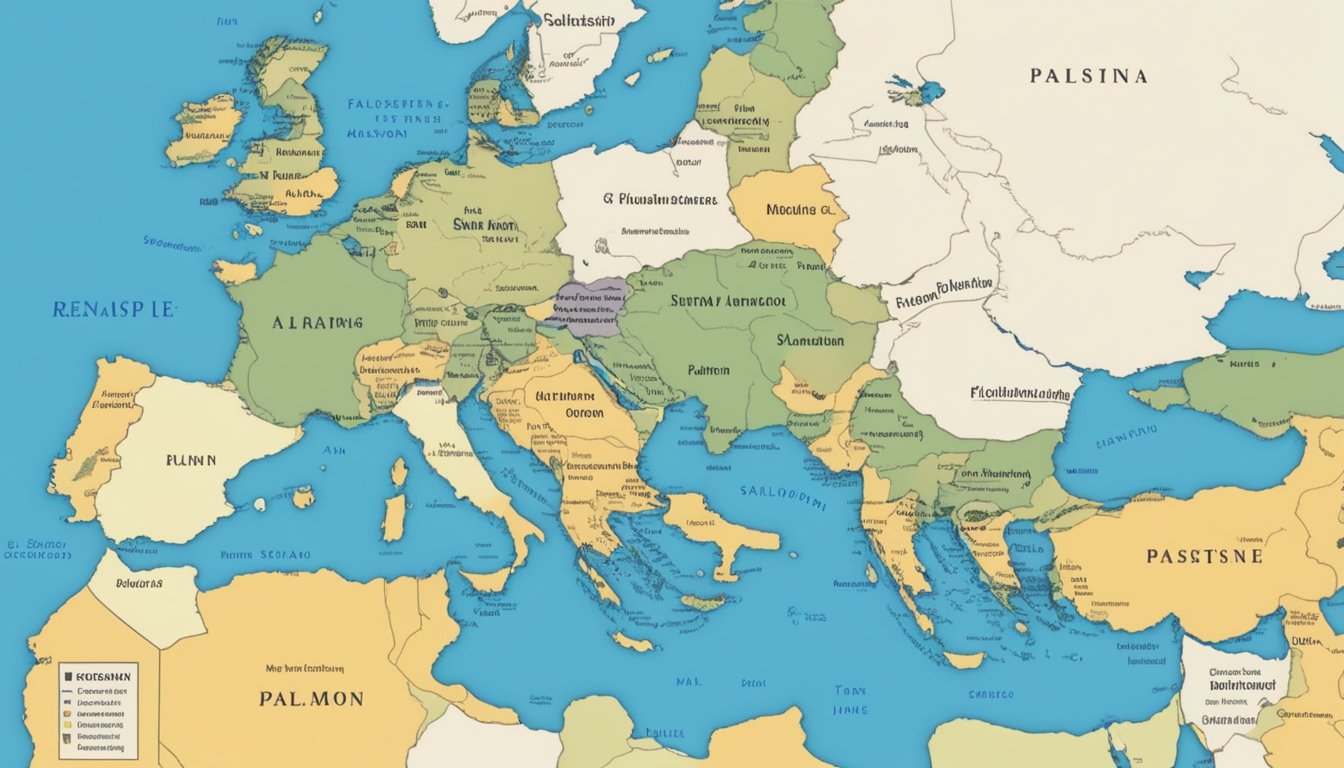 Salomon's Relationship with The Middle East is depicted through a map showing support for Palestine