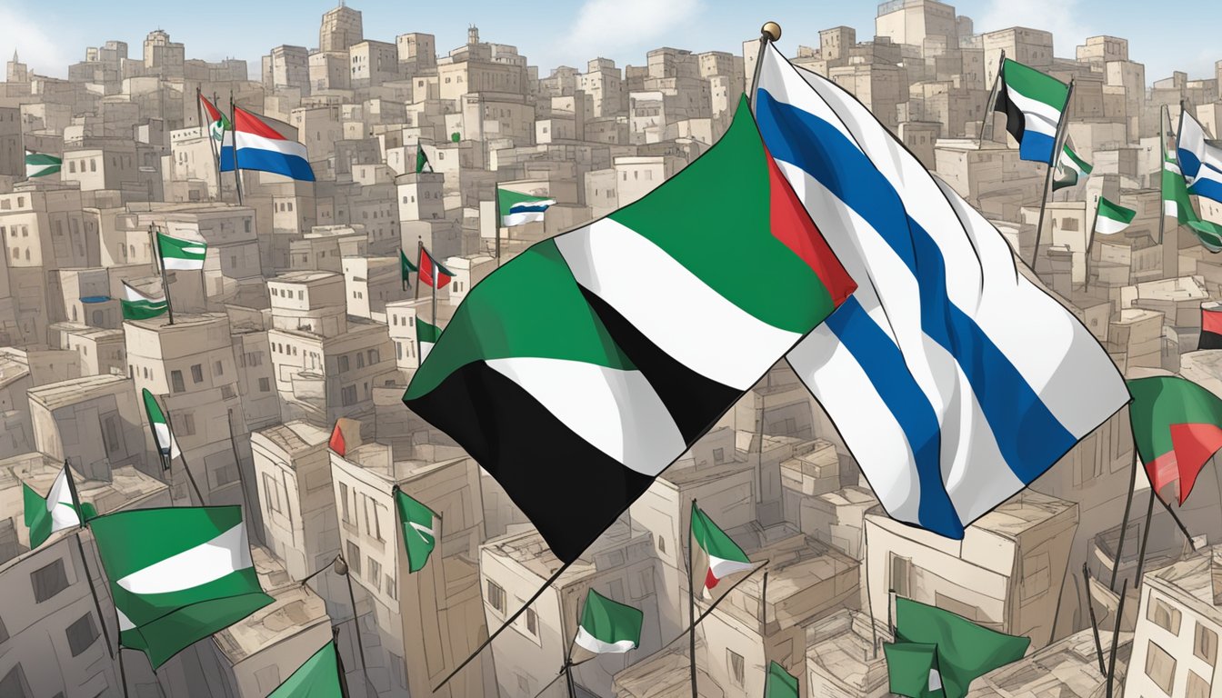 Tensions rise as flags of Israel and Palestine wave amid a divided cityscape