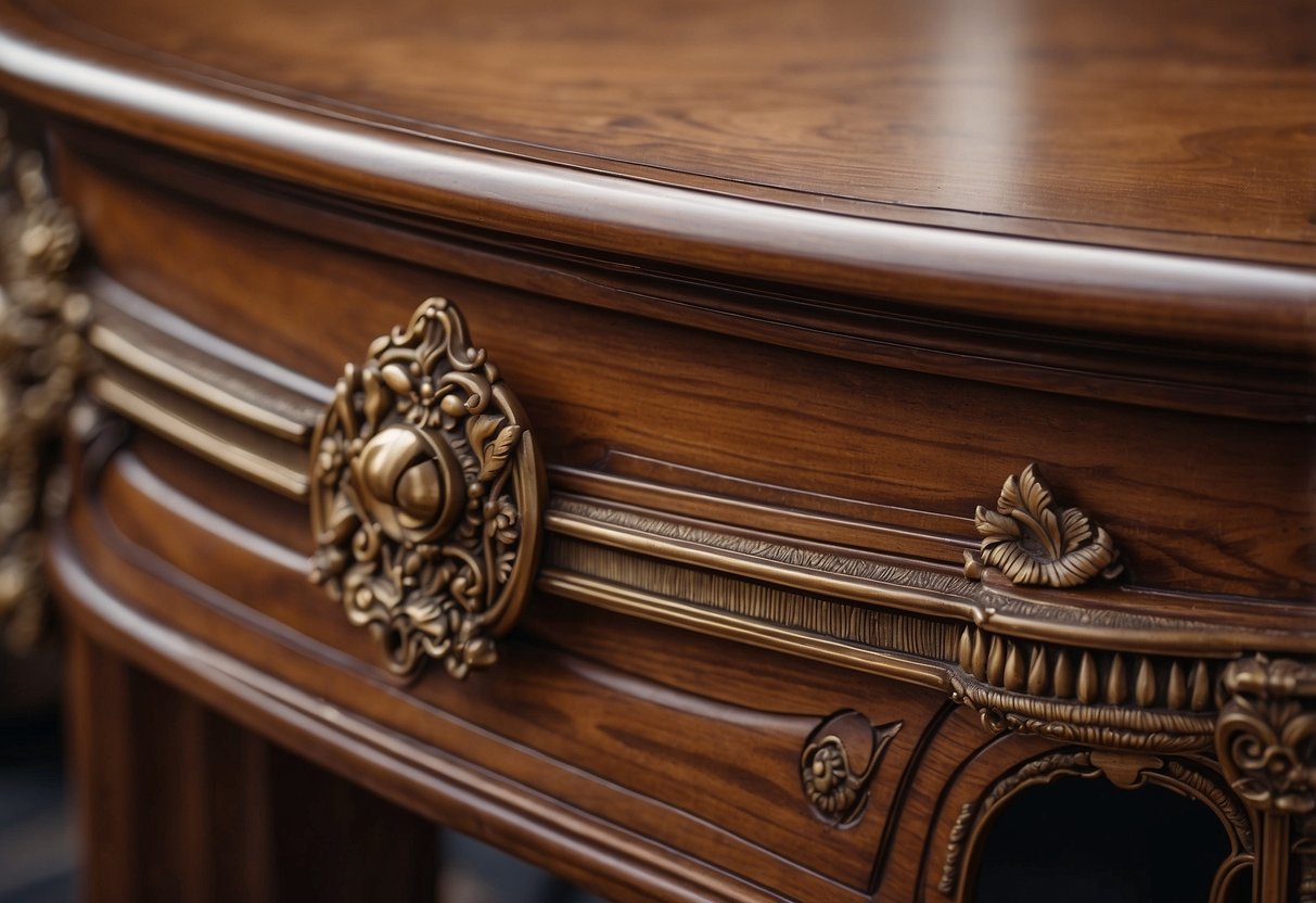 A bird's eye view of intricate wood joinery and handcrafted details on V Furniture's elegant, timeless pieces
