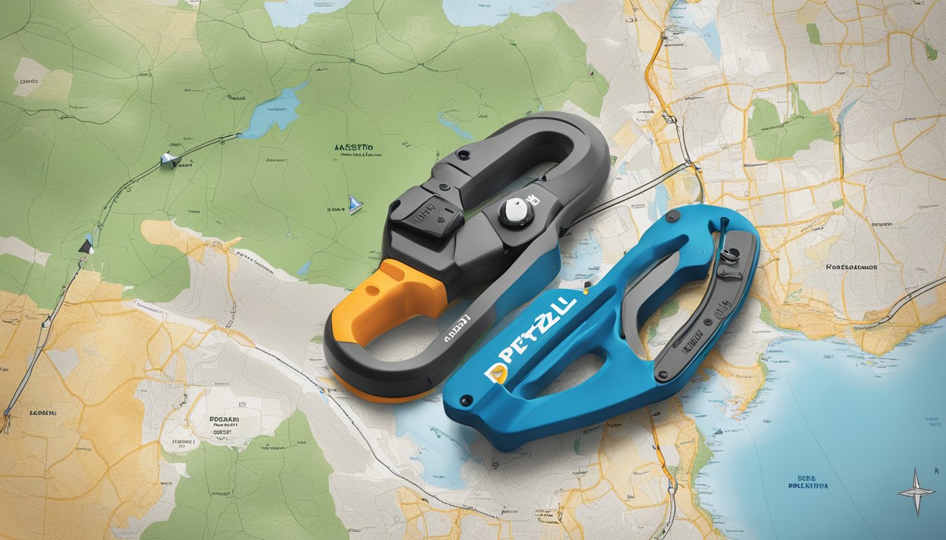 A Petzl product placed next to a map of Palestine with a supportive message