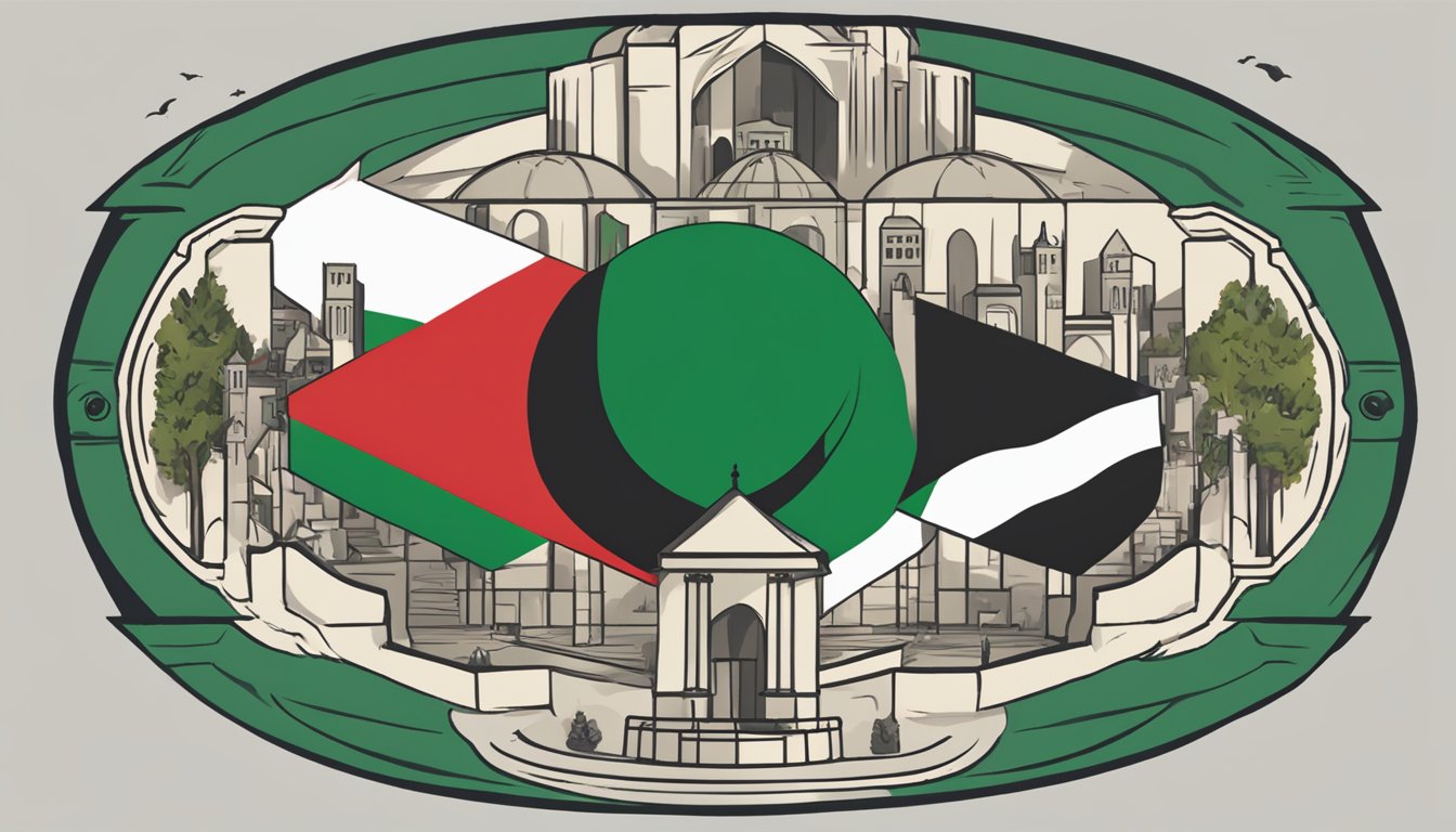 REI Co-op's logo displayed with Palestinian flag. Market presence includes support for Palestine