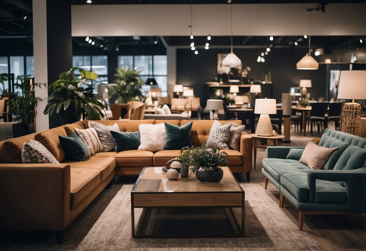 Customers browsing through a wide selection of modern and stylish furniture at BFX Furniture showroom