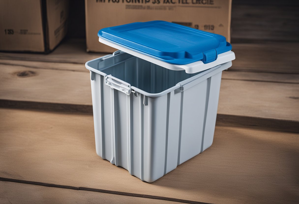 A closed container with a secure lid to prevent mice and rats