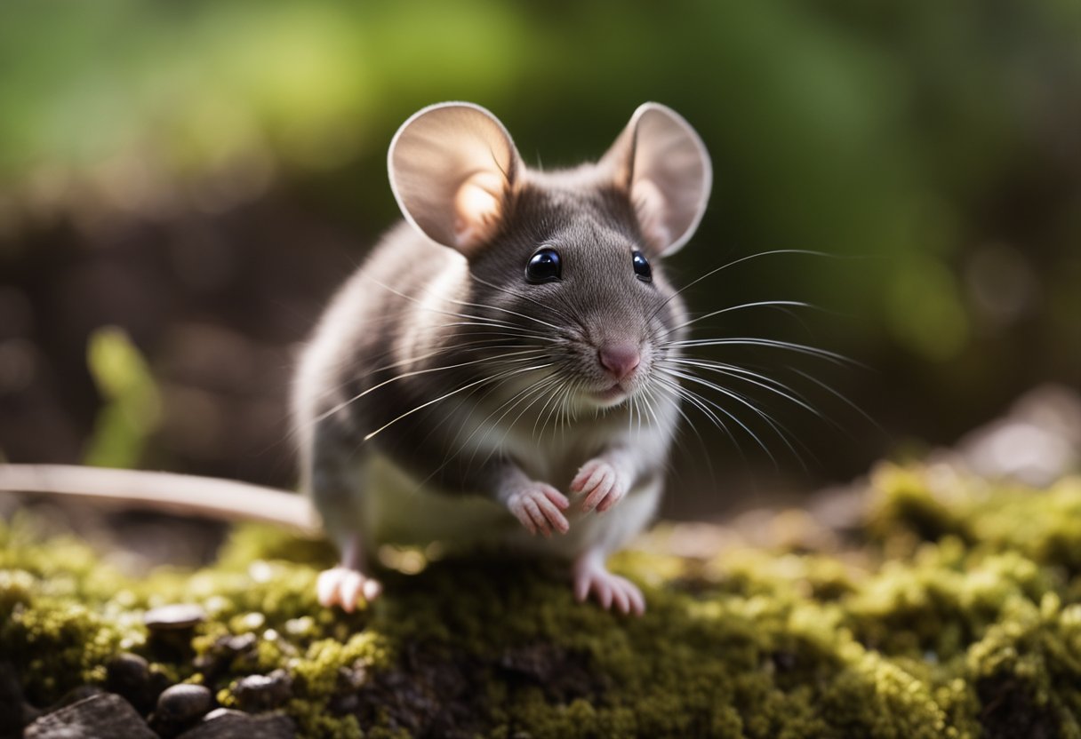 A variety of Norwegian mouse species depicted in their natural habitat, including different sizes, colors, and behaviors