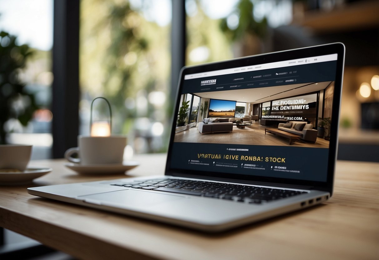 A computer user clicks through the Harvey Norman website, browsing furniture categories and adding items to a virtual shopping cart