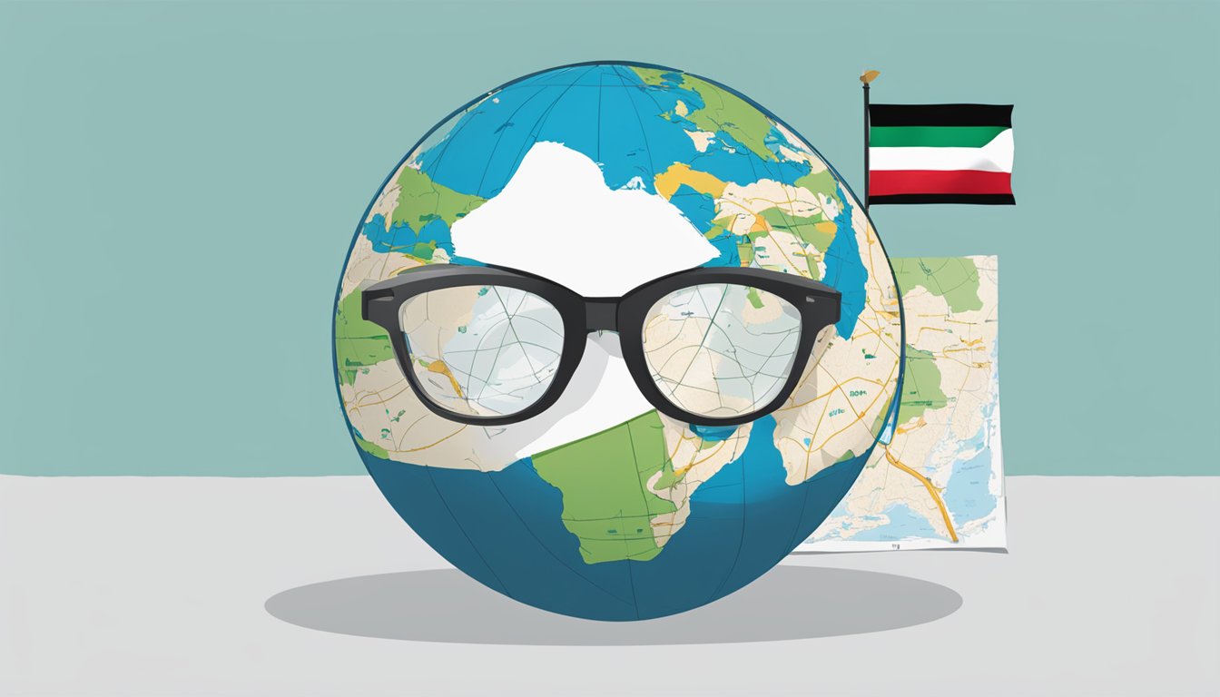 Native Eyewear logo displayed with a globe, a peace symbol, and a map of Palestine. Text reads "Supporting Palestine" with a list of corporate responsibility initiatives