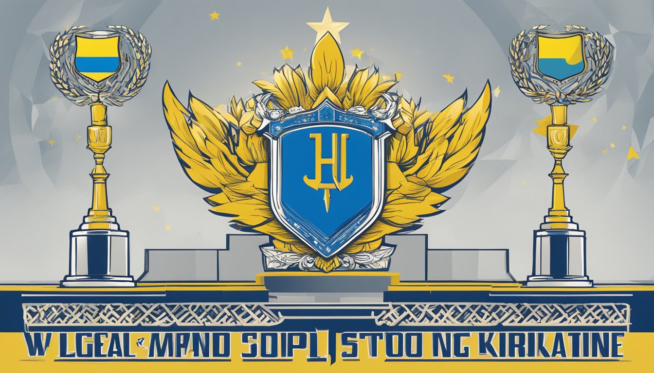 Champion logo with Ukraine flag in background. Text: "Legal and Ethical Considerations: Does Champion support Ukraine?"