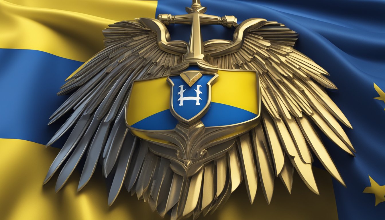 Champion logo shines over Ukraine flag, symbolizing support