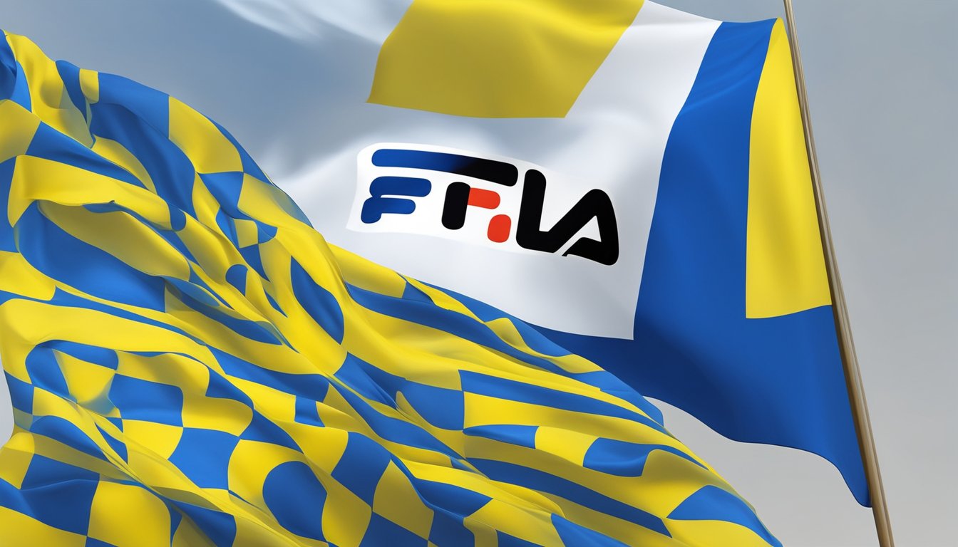 Fila logo displayed alongside Ukrainian flag. Sanctions and ethics debated