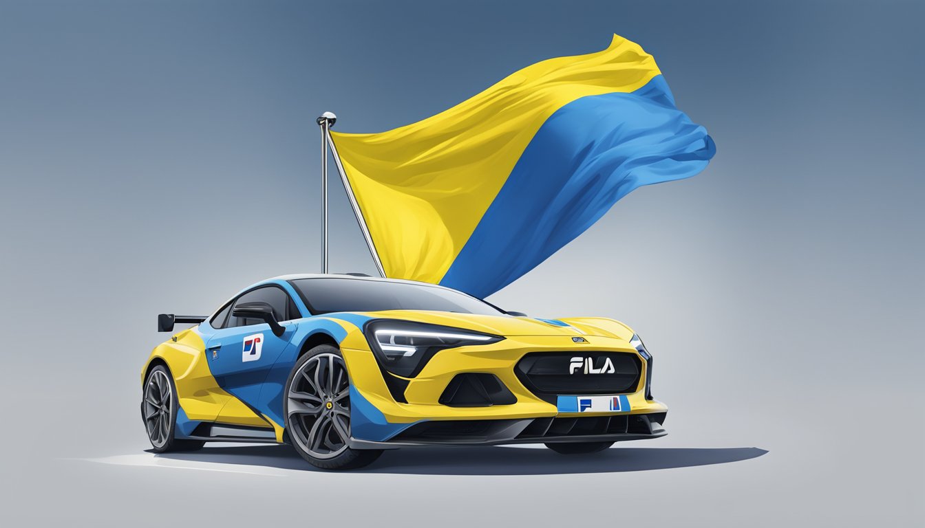 Fila's support for Ukraine is depicted through a symbolic illustration of the country's flag flying proudly alongside the Fila logo