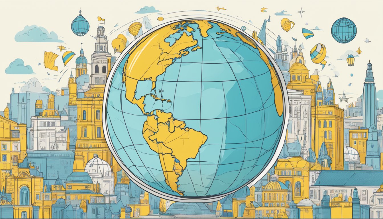 Converse's Support Initiatives: A globe with Ukraine highlighted, surrounded by symbols of aid and support