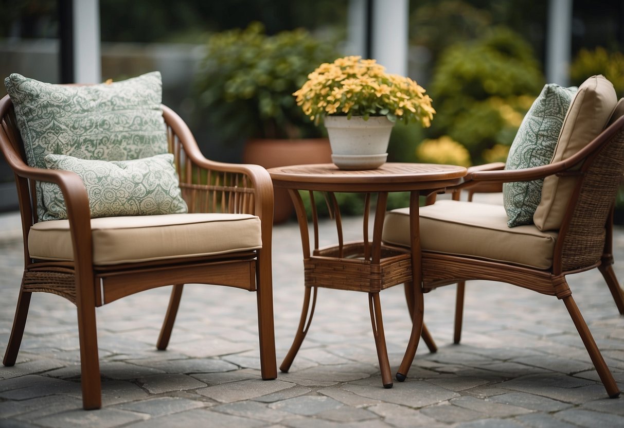 Patio furniture being released and scattered