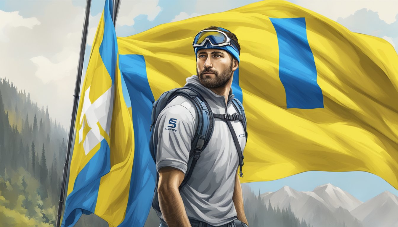 Salomon logo displayed with Ukrainian flag