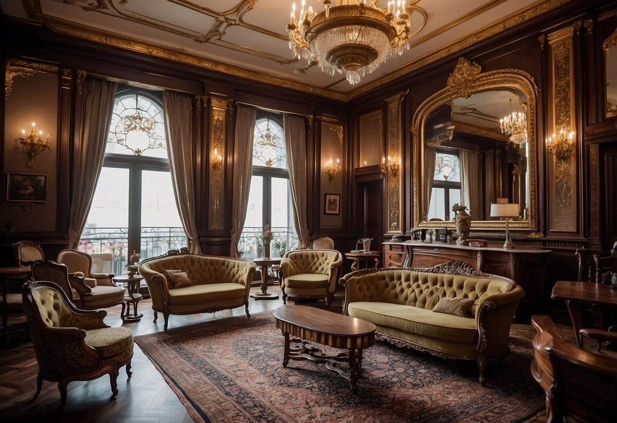Gutta percha furniture displayed in a grand Victorian parlor, showcasing its historical significance and ornate design