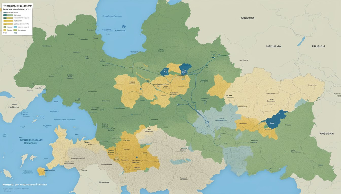 Timberland's military and strategic support for Ukraine is depicted through a map showing supply routes and key locations