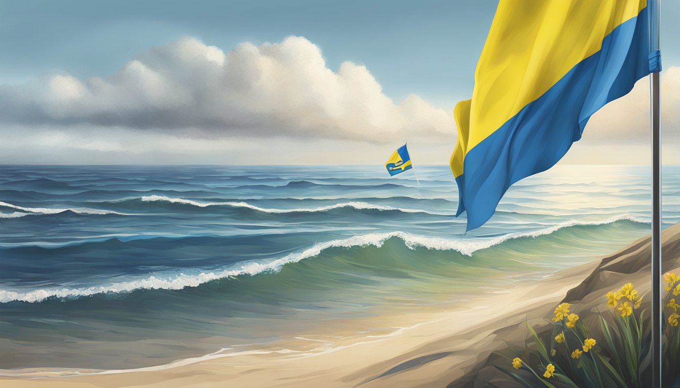 Quiksilver logo displayed alongside Ukraine flag, symbolizing support