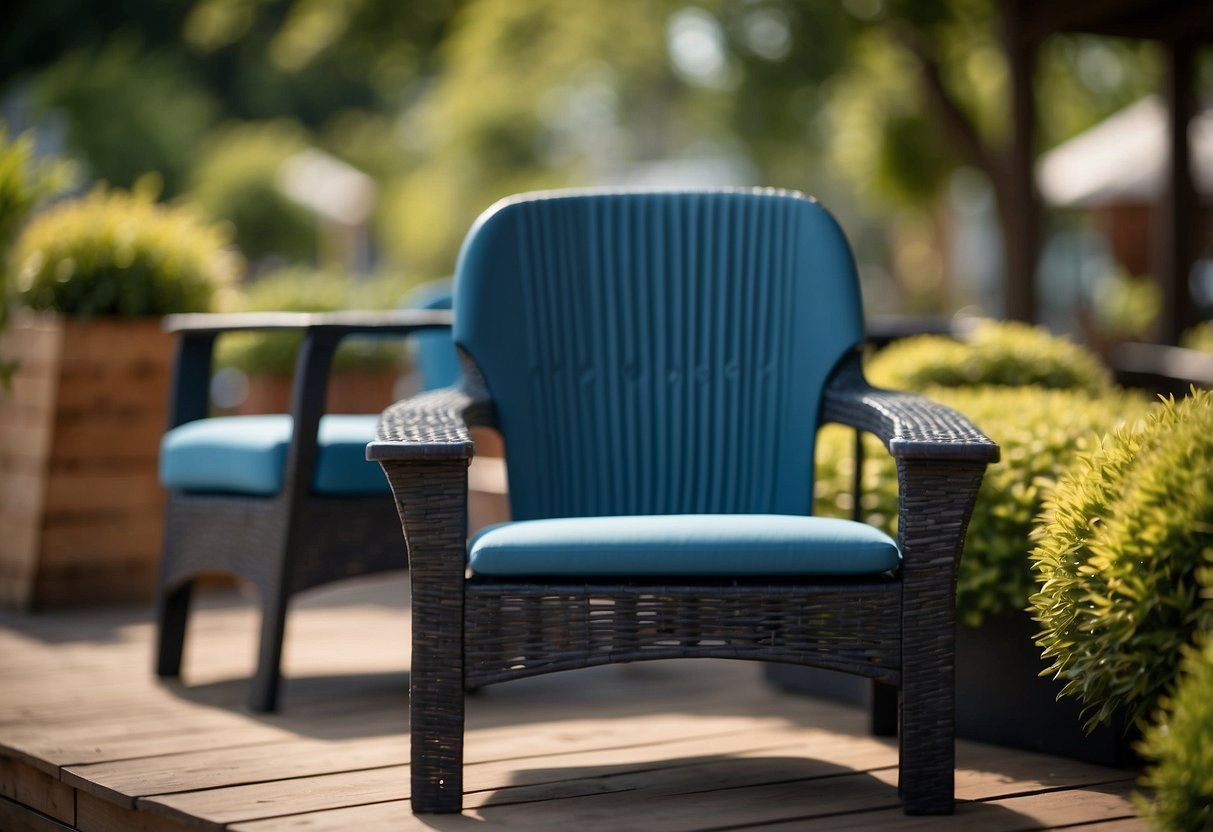 Various manufacturers display their eco-friendly outdoor furniture designs made from recycled plastic materials