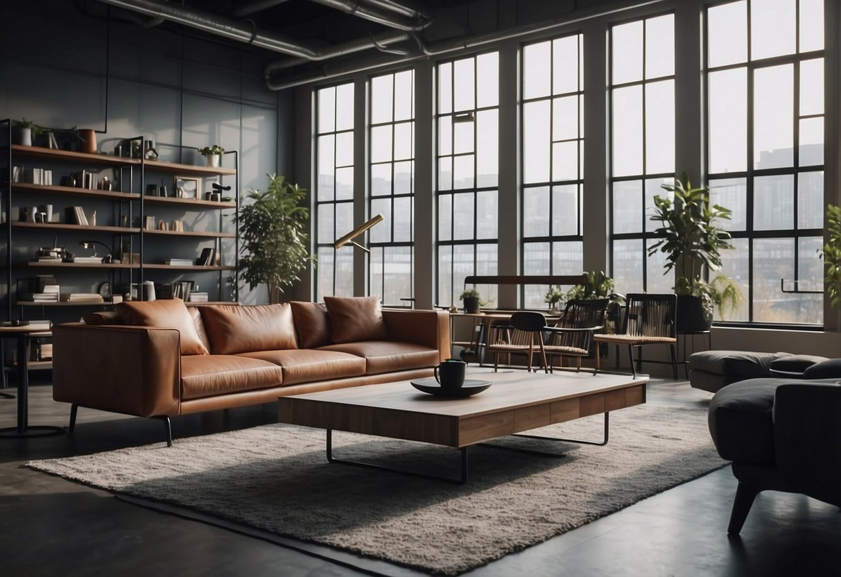 A modern loft with sleek furniture and minimalist design