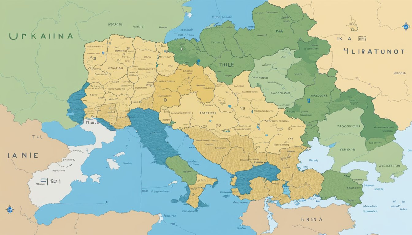 The scene depicts a map of Ukraine and NATO countries, with a question mark hovering over Thule