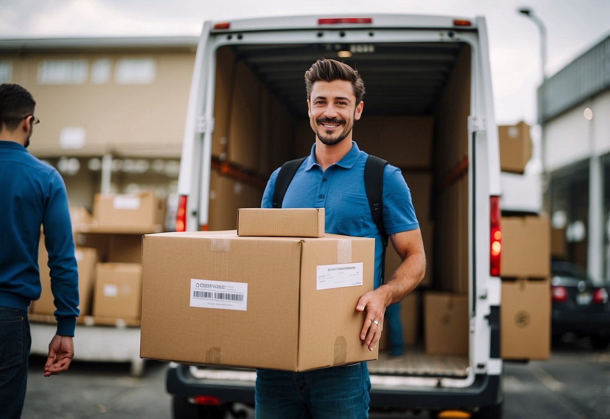 A person enters shipping info online for Crestview furniture purchase