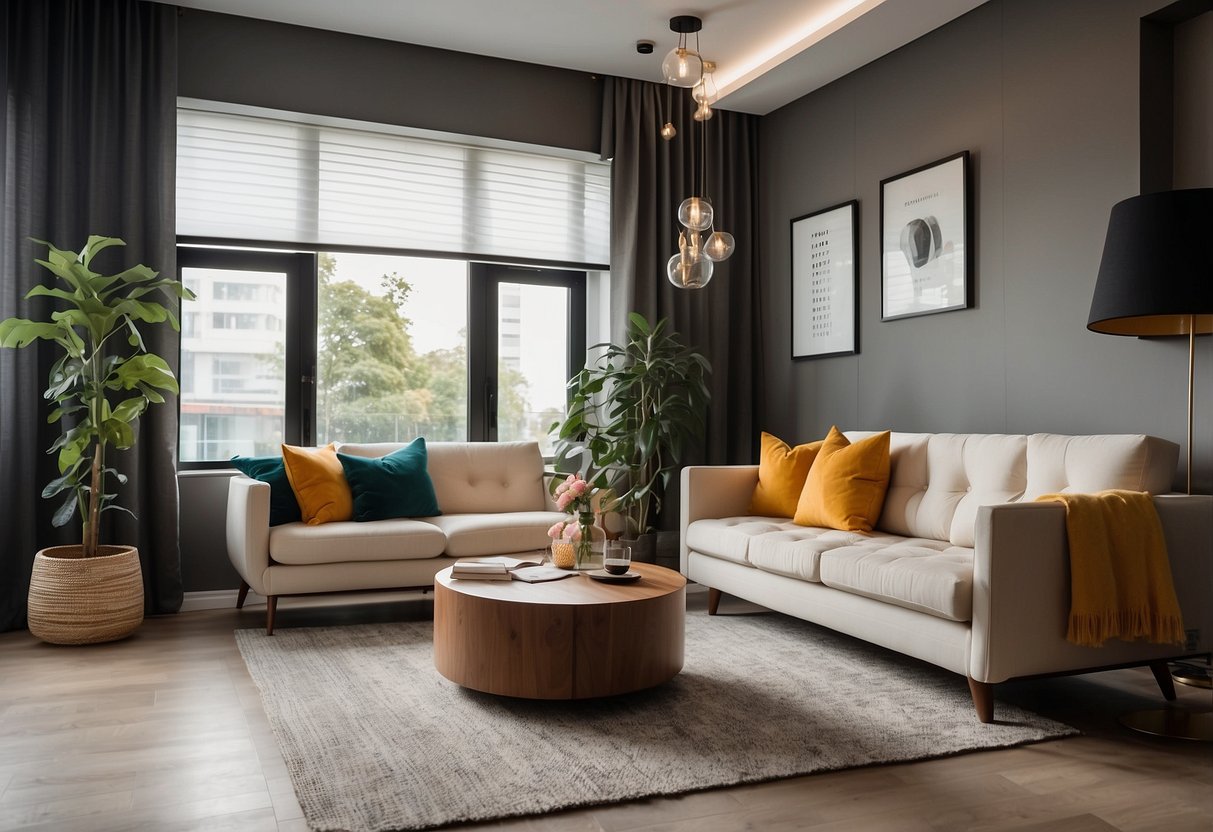 A room filled with modern furniture from fortytwo.com. Clean lines, vibrant colors, and sleek designs create a stylish and inviting atmosphere