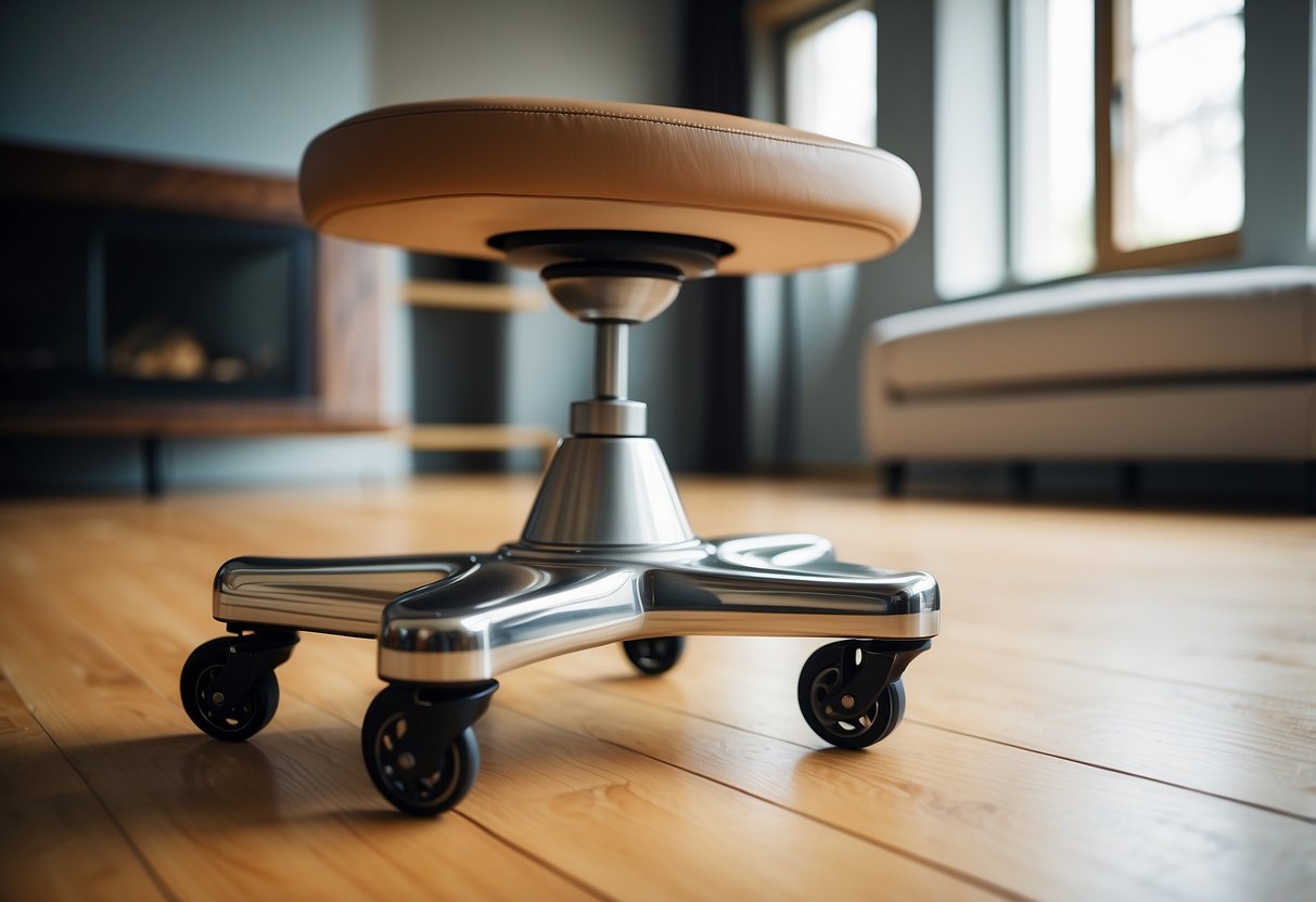 Furniture glides on casters across a hardwood floor