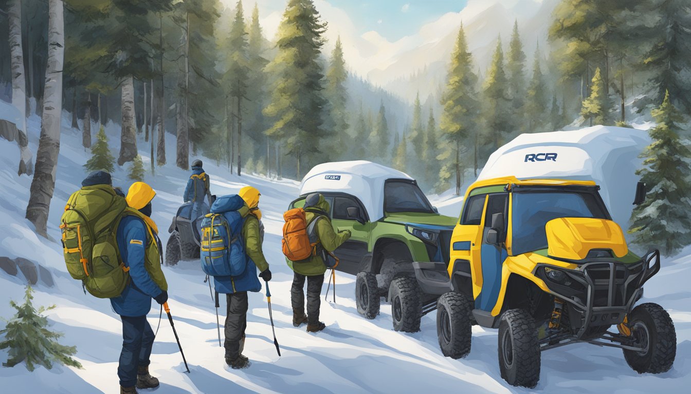 Outdoor Research supports Ukraine with partnerships and cooperation. A scene could depict a collaborative effort between the brand and Ukrainian organizations, possibly featuring outdoor gear or a symbolic representation of unity