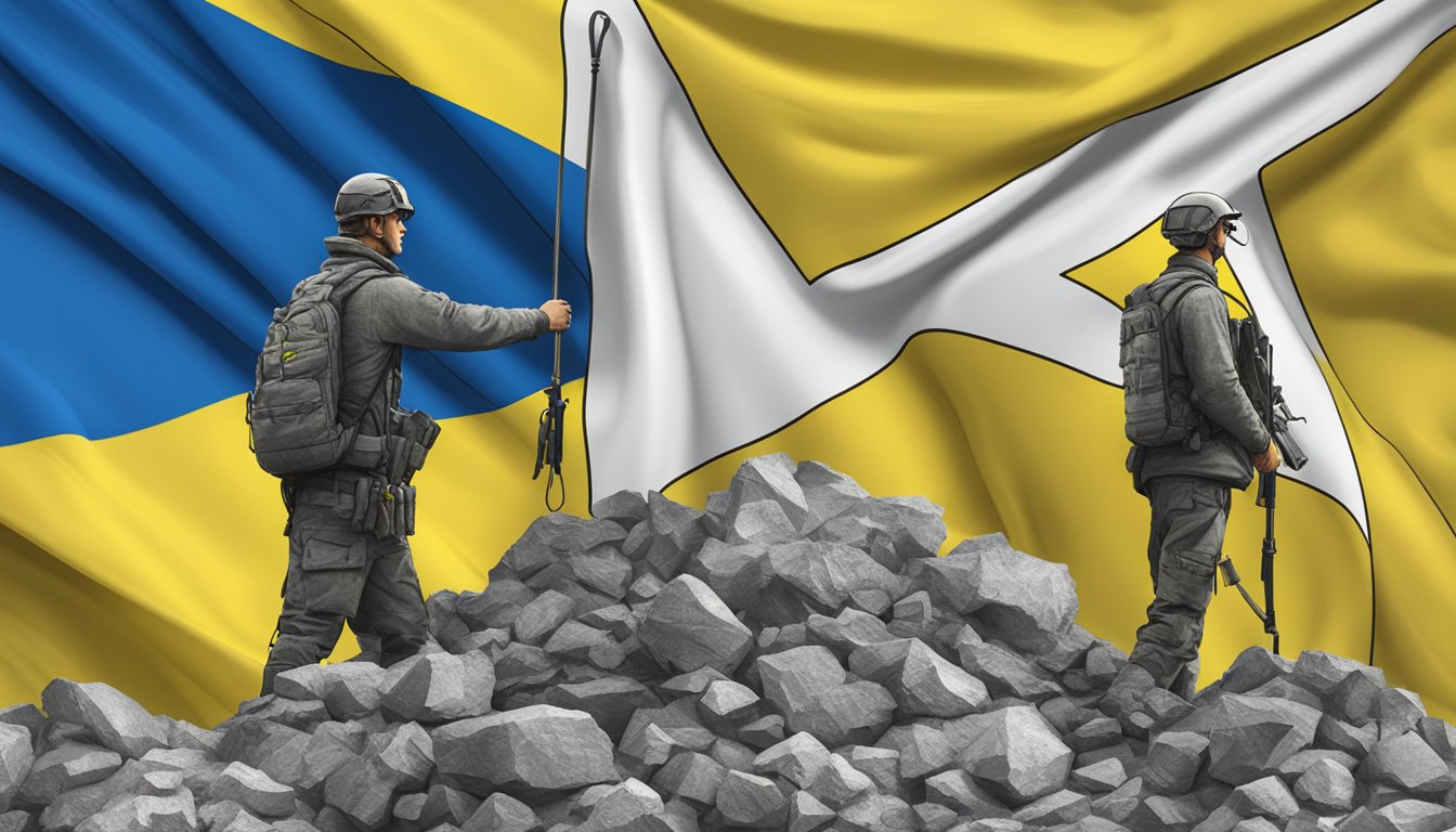 Outdoor Research logo over Ukraine flag, aid supplies delivered