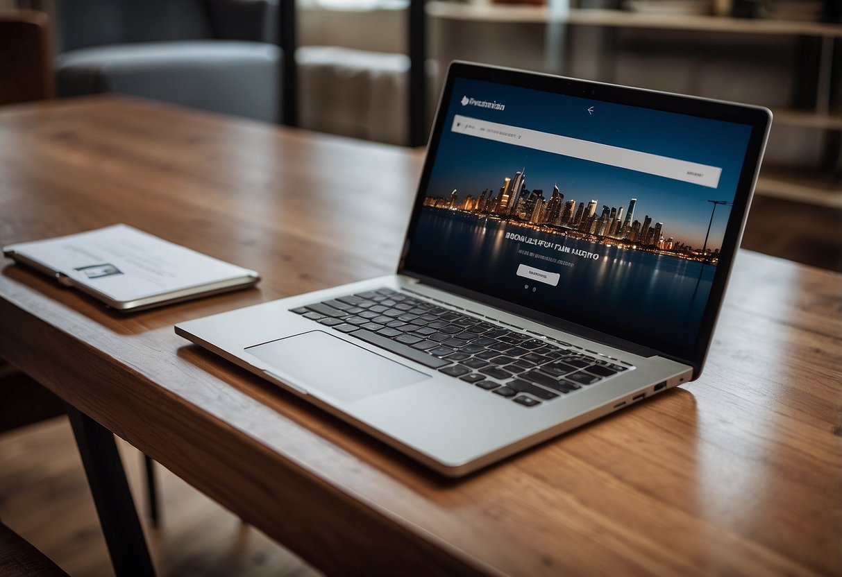 A laptop displaying a variety of furniture options with easy navigation and secure payment options
