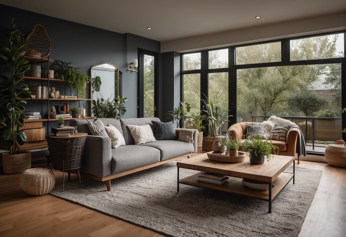 A cozy living room with stylish, yet affordable, lush furniture showcasing great value for money