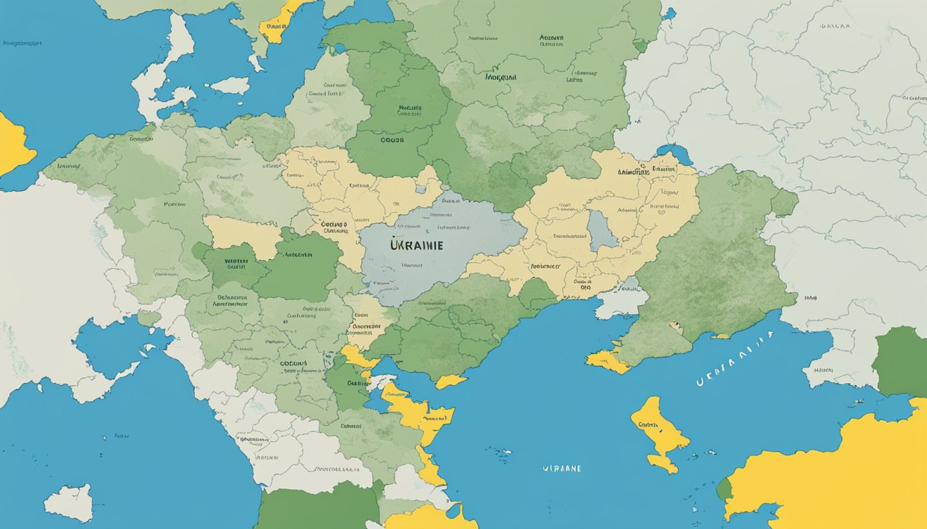 A map of Ukraine highlighted on a globe with Giro logo nearby