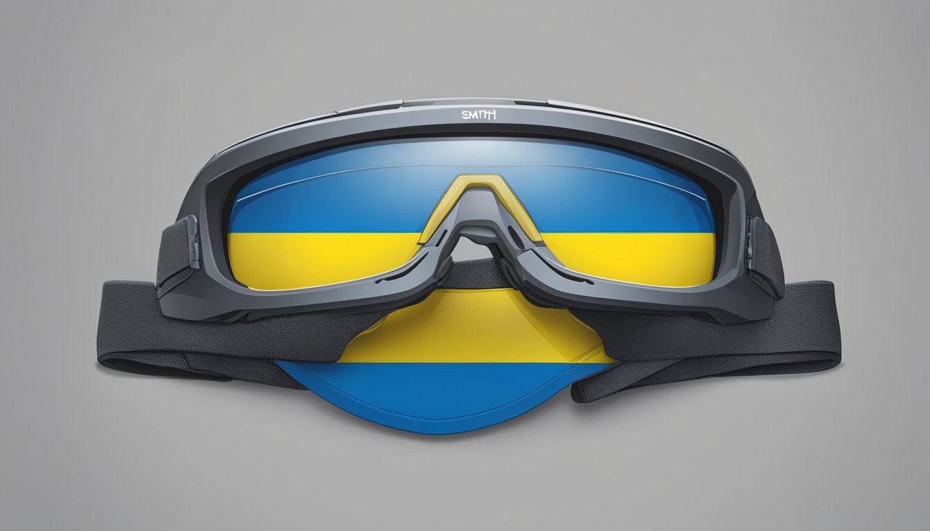 A Smith Optics logo displayed with a Ukrainian flag, symbolizing support for Ukraine