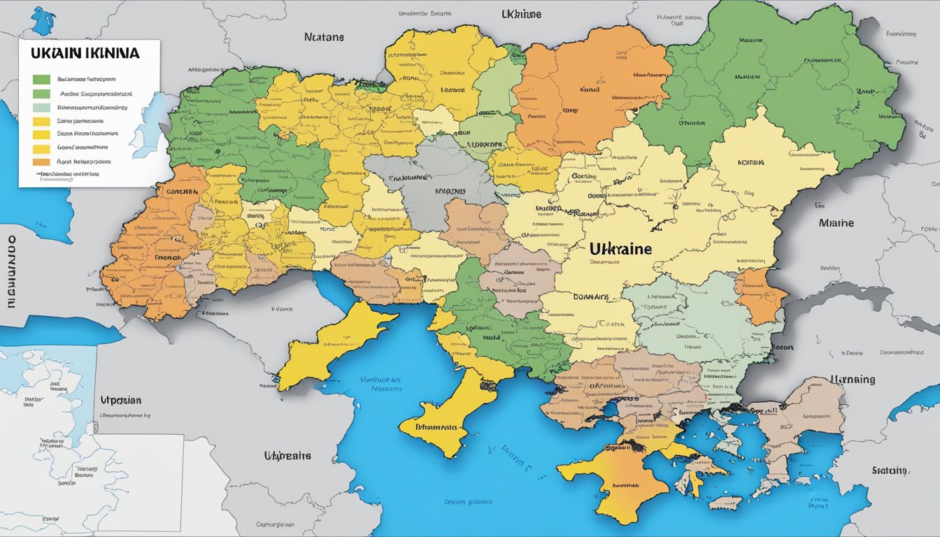 A map of Ukraine with Uvex products surrounding it