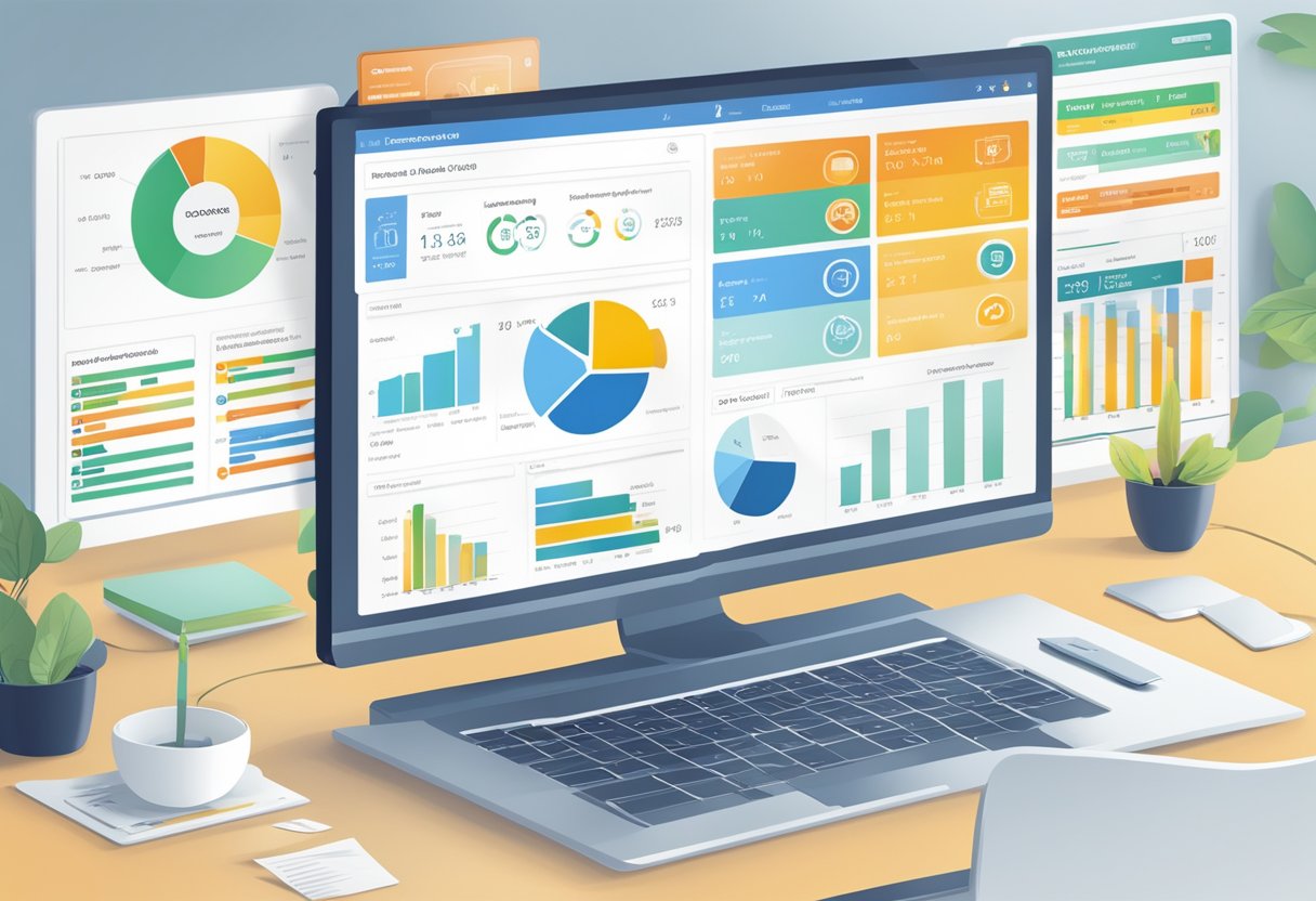 A computer screen displaying the NetSuite CRM dashboard with various customer data and sales information