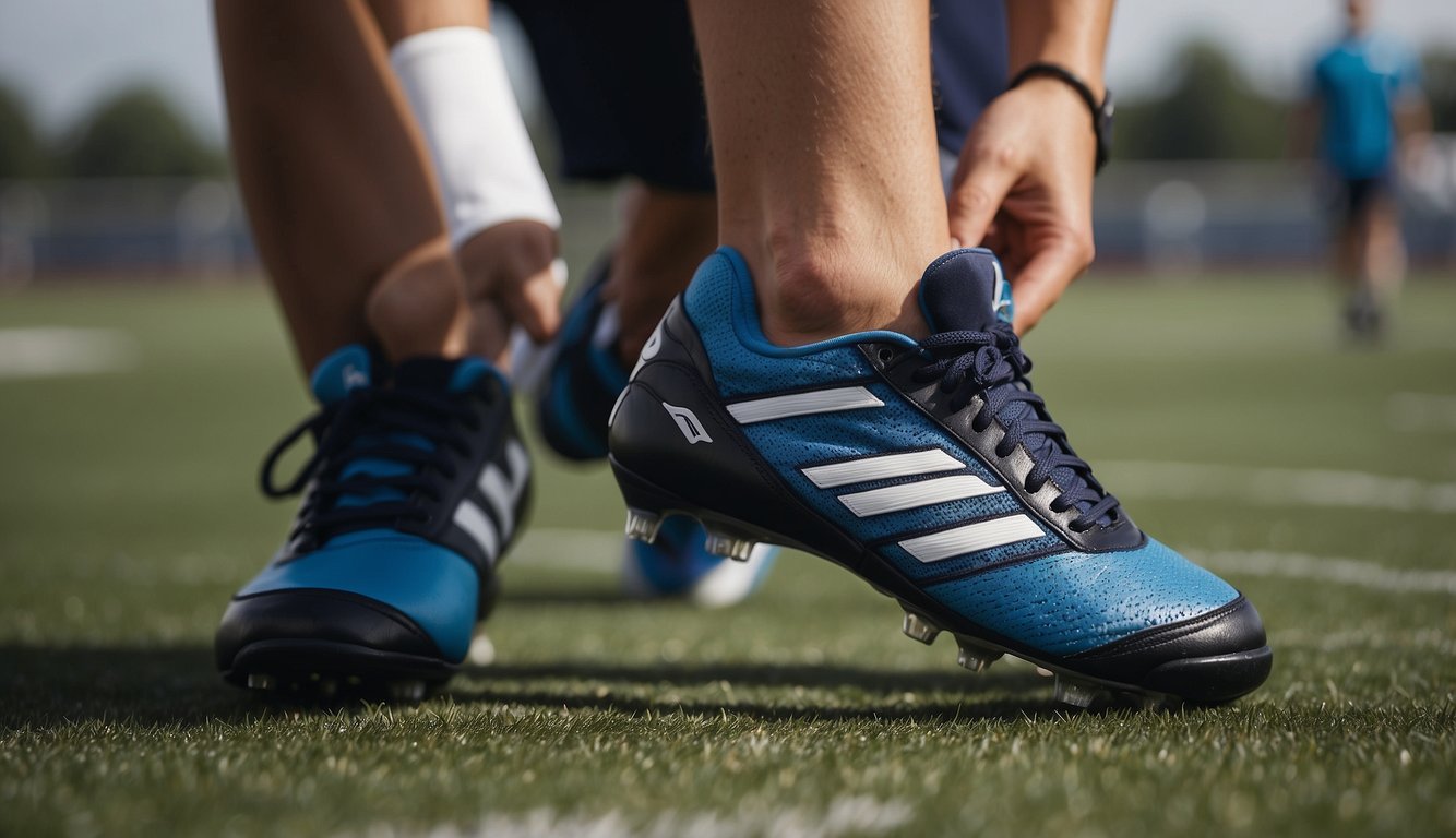 A young athlete limps off the field, wincing in pain. A doctor examines their heel, diagnosing Sever's disease