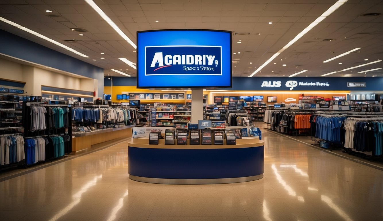 Academy Sports store displays a "Special Promotional Periods" sign with a military discount offer