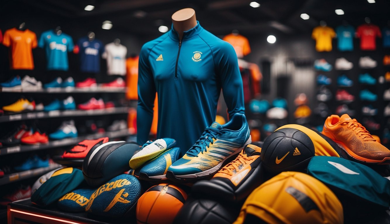 A vibrant online sports store in India, showcasing a wide range of athletic gear and equipment