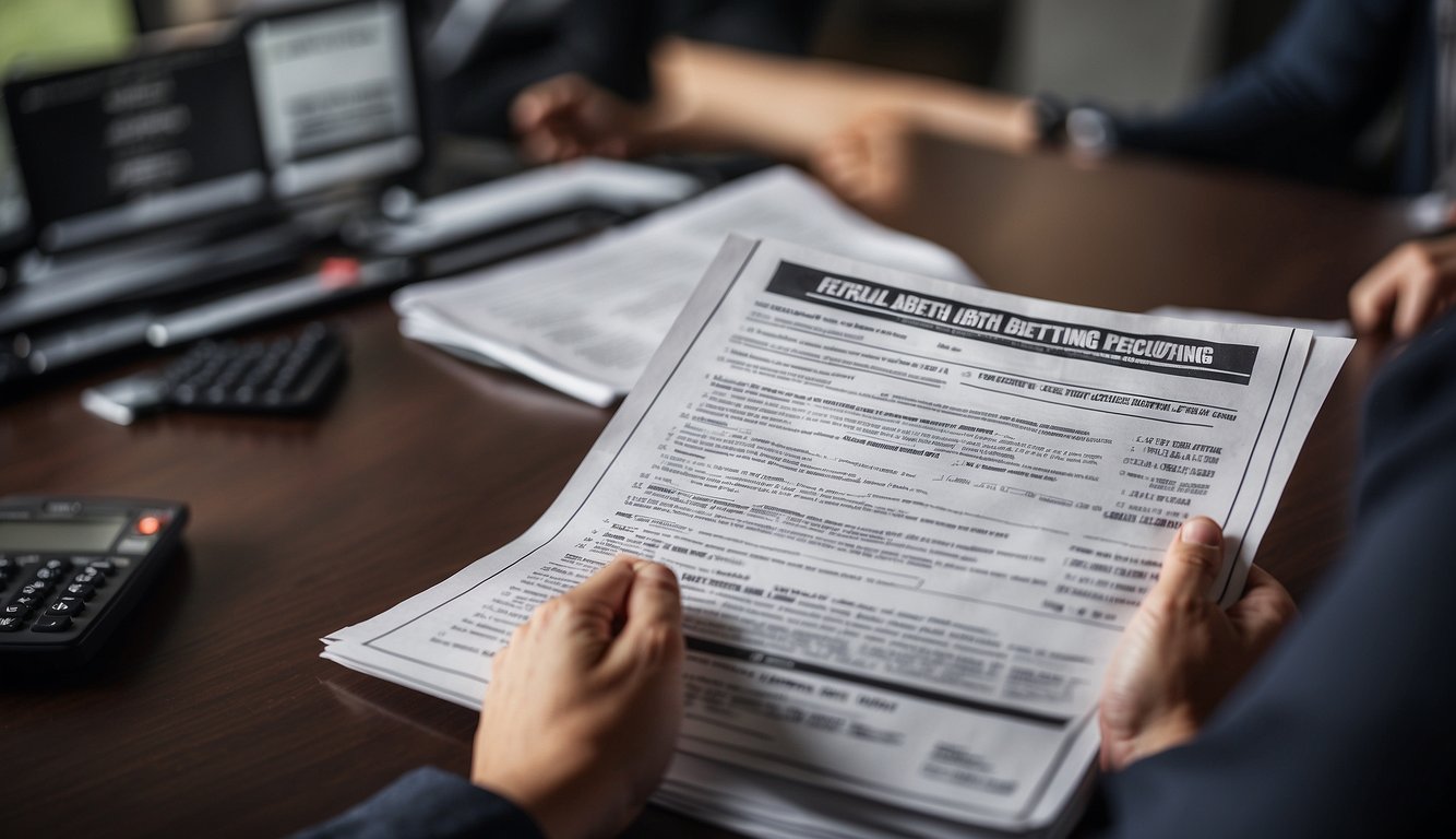 A person reading a detailed document on sports betting regulations in Georgia, with a highlighted section on the regulatory framework