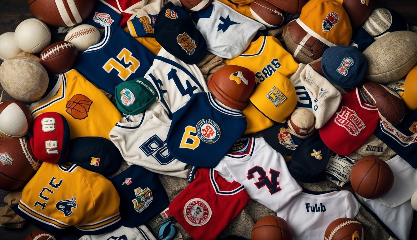 A collage of iconic sports moments, jerseys, and memorabilia representing diverse cultural influences and the lasting legacy of the first issue of Sports Illustrated