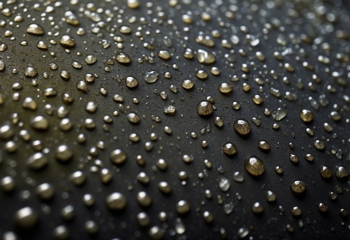 Mildew covers furniture, visible as black or gray spots, with a musty odor