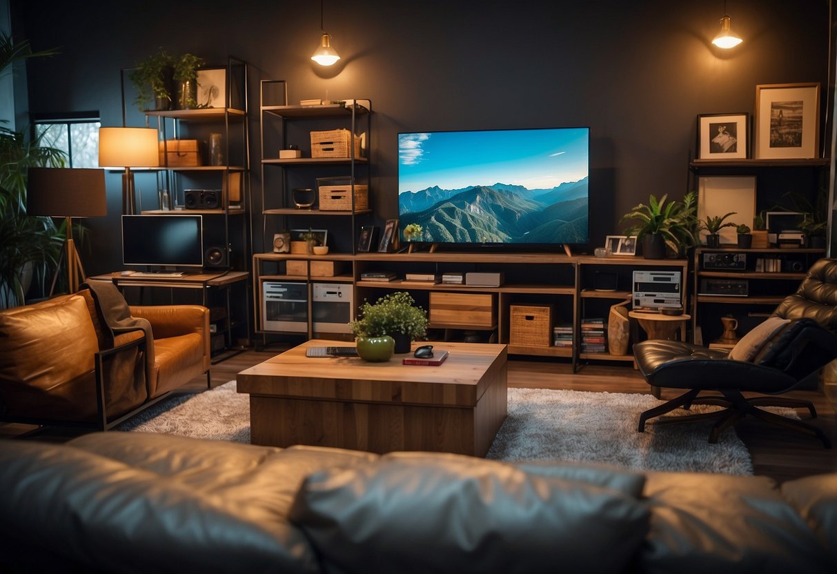 A room filled with various furniture, fixtures, and equipment neatly arranged for easy access and use