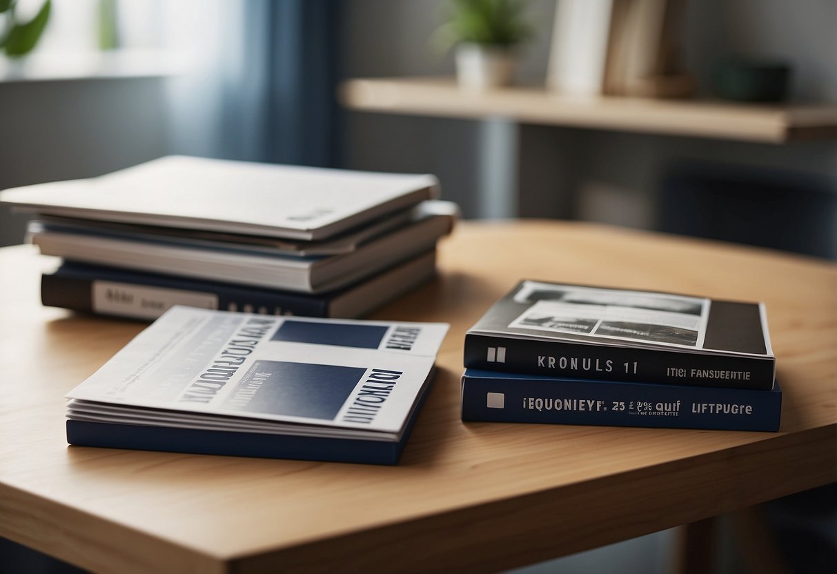 A stack of IKEA furniture pieces with a "Frequently Asked Questions" booklet nearby