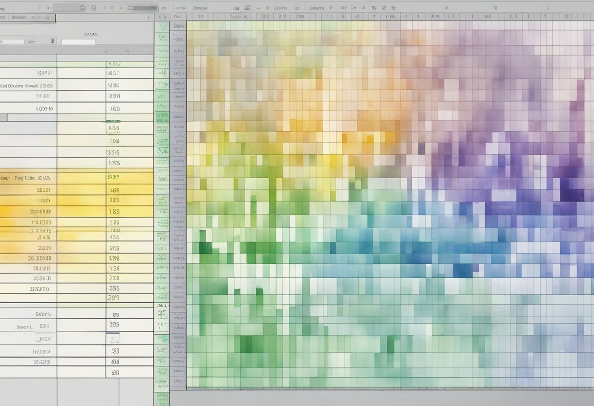 A computer screen displaying VBA code with an active range highlighted in a spreadsheet