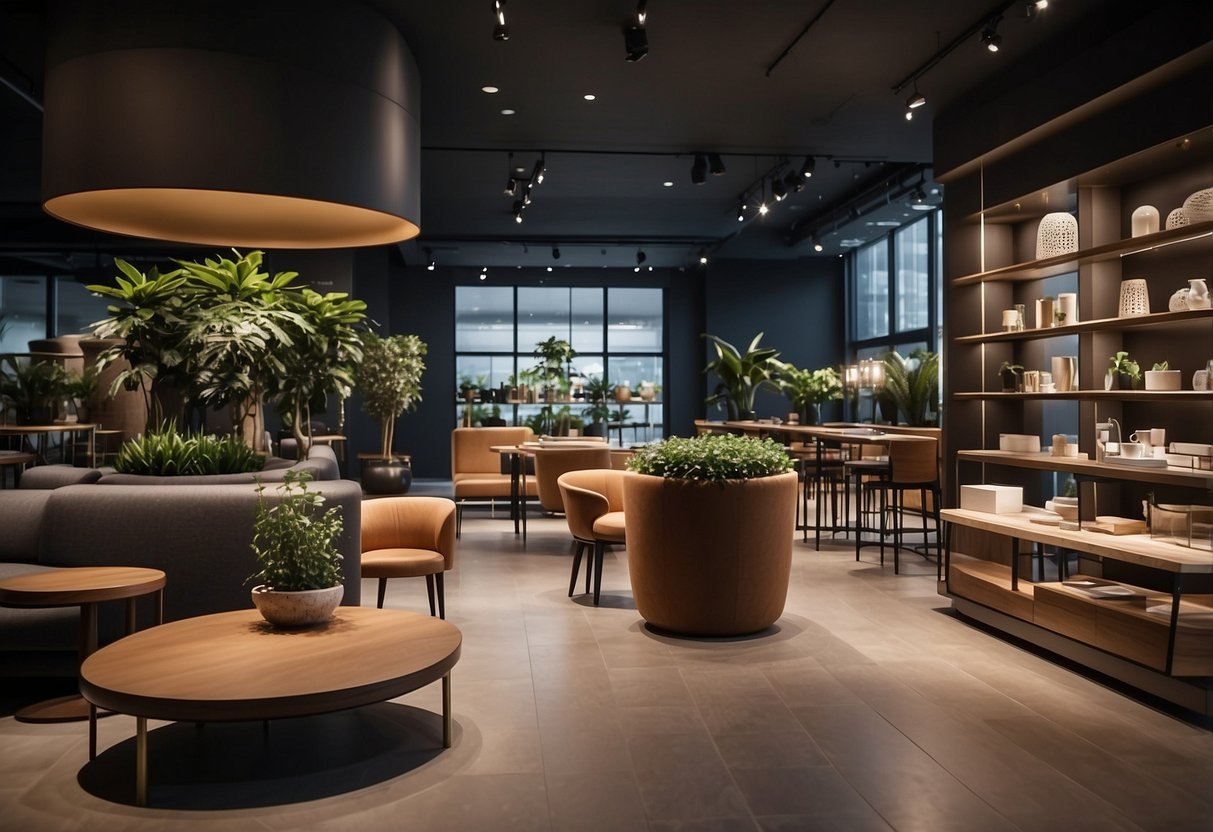 The Services and Shopping Experience space on Bencoolen Street is filled with modern furniture and decor, creating a sleek and inviting atmosphere
