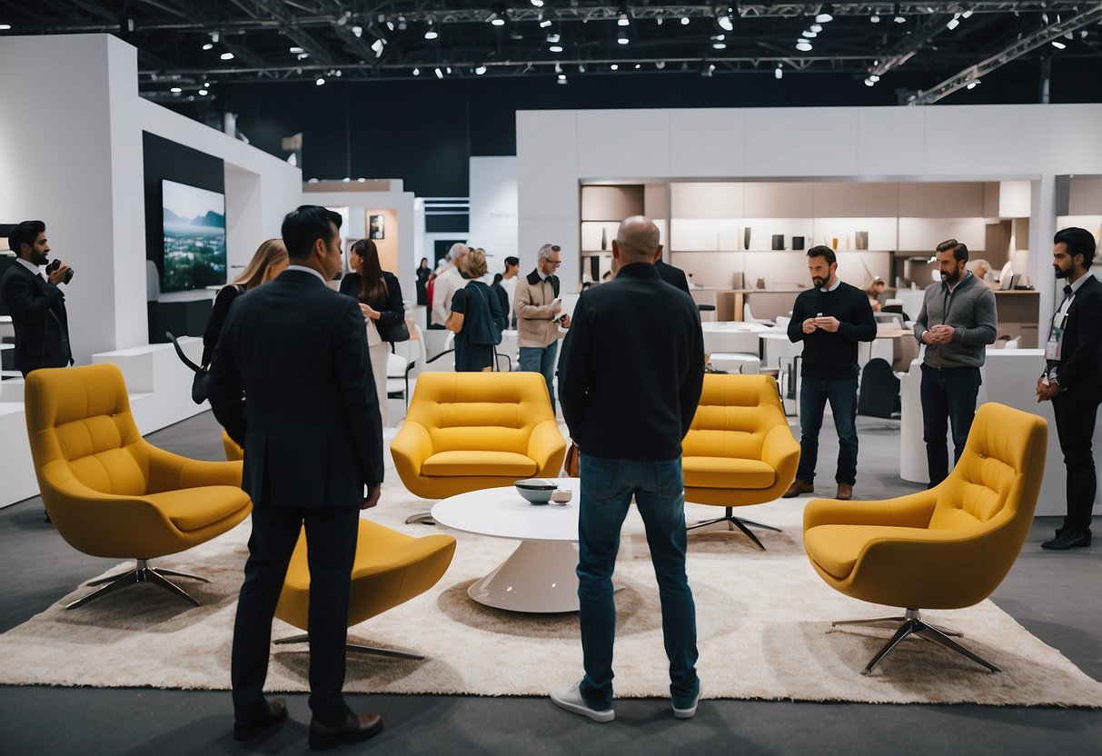 Visitors admire modern furniture designs at the Big Furniture Fair 2024 expo