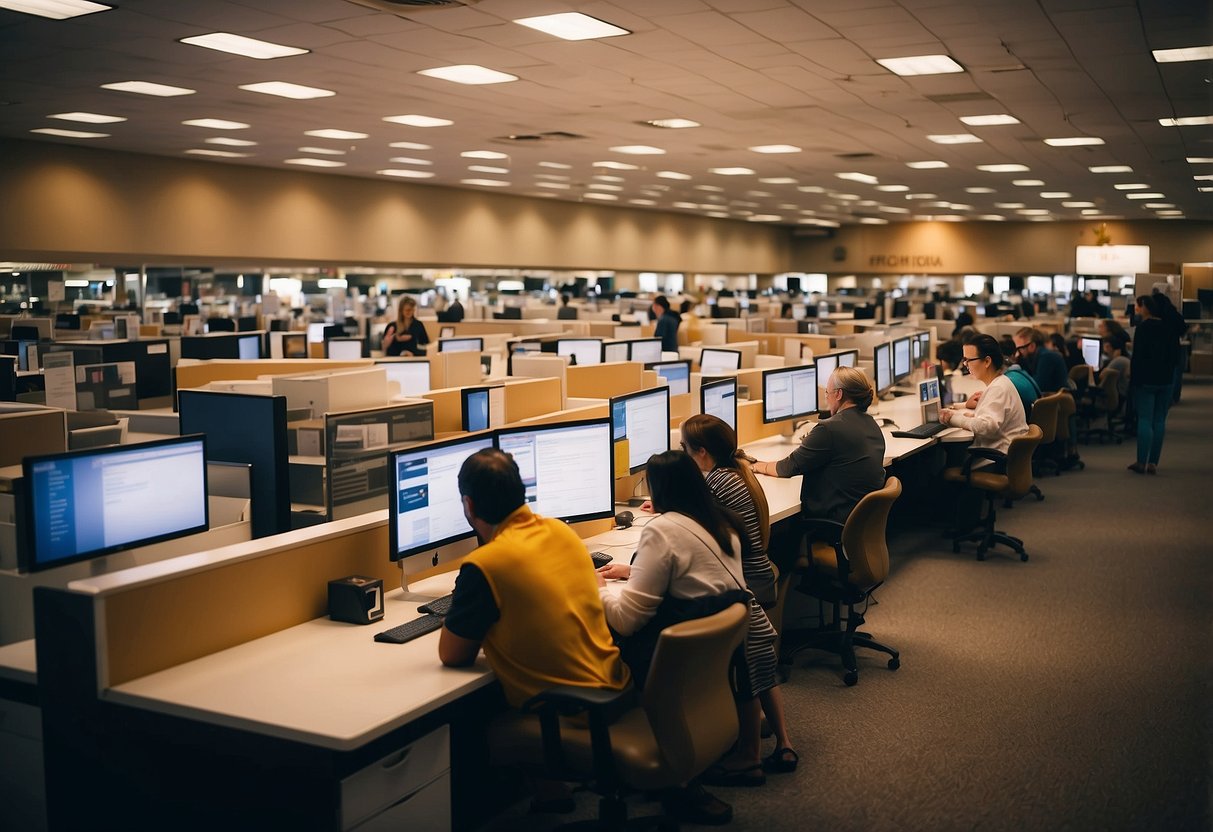 People browsing job listings at Star Furniture