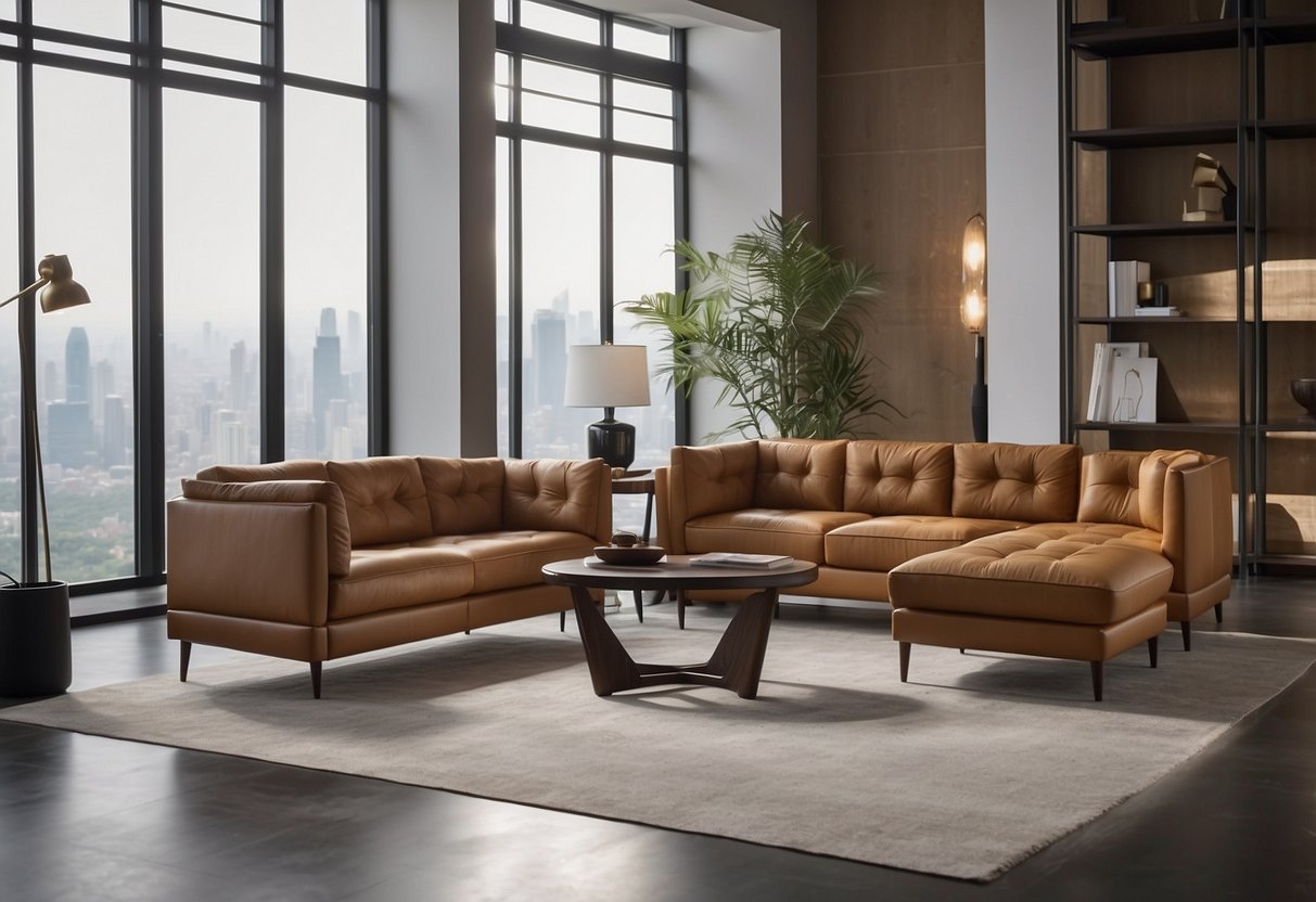 The Copan furniture sits in a well-lit room, with clean lines and modern design. The pieces are arranged in a minimalist and stylish manner, creating an inviting and sophisticated atmosphere