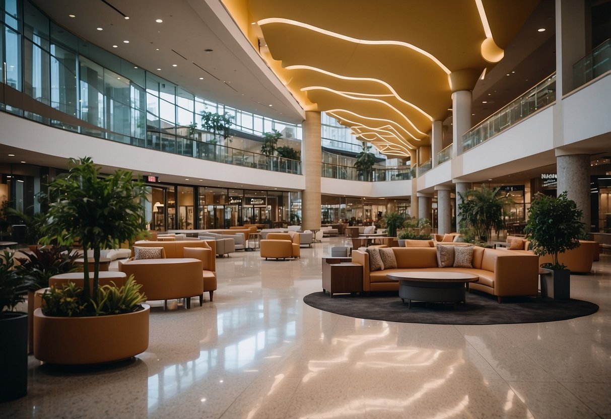 The furniture mall is open with accessible entrances