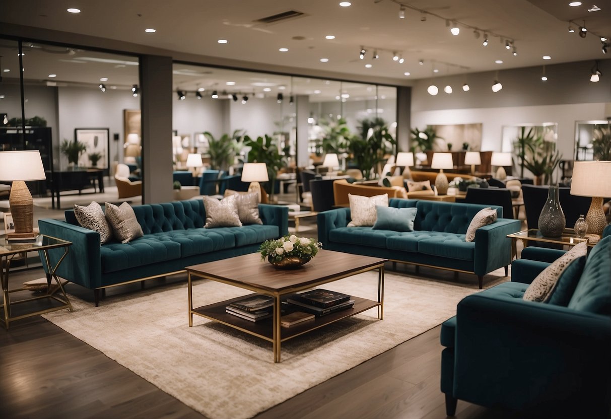 A spacious showroom filled with a wide variety of modern and traditional furniture pieces arranged in stylish and inviting displays